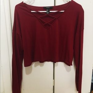Forever 21 - Cropped Long Sleeve Top